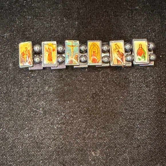 Source Unknown Silver Religious Icon Bracelet - Picture 2 of 3